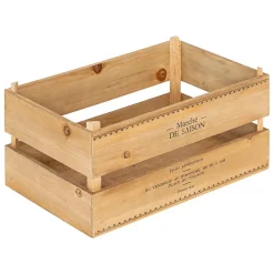 Lot de 2 cagettes Little cottage bois L30/35cm - Atmosphera