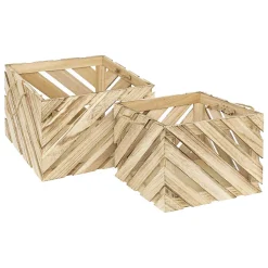 Lot de 2 caisses Sulei bois L30/37cm - Atmosphera