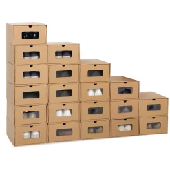 Lot de 20 cartons boites de rangement à chaussures avec tiroir