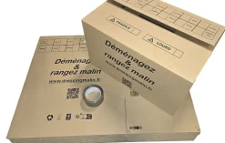 lot de 20 cartons de demenagement 55x35x30 cm rouleau adhesif havane