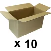 Lot de 10 cartons de déménagement double cannelure - 53 x 28 x 30 cm - GT MARKET