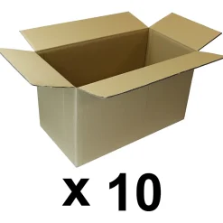 Lot de 10 cartons de déménagement double cannelure - 53 x 28 x 30 cm - GT MARKET