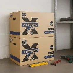 Lot de 5 Cartons Déménagement X Strong - 60 x 40 x 40 cm - Charge 40 kg - Extrême Résistance - Grande Capacité