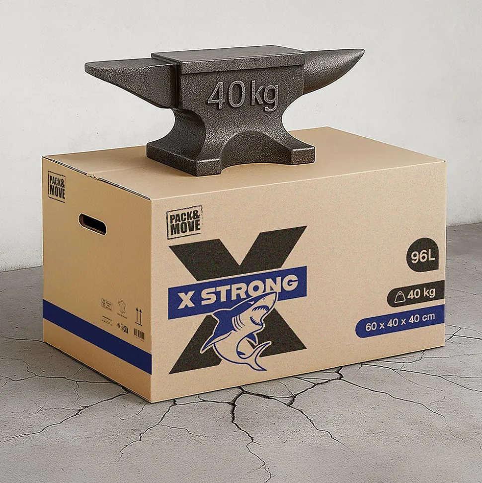 Lot de 10 Cartons Déménagement X Strong - 60 x 40 x 40 cm - Charge 40 kg - Extrême Résistance - Grande Capacité