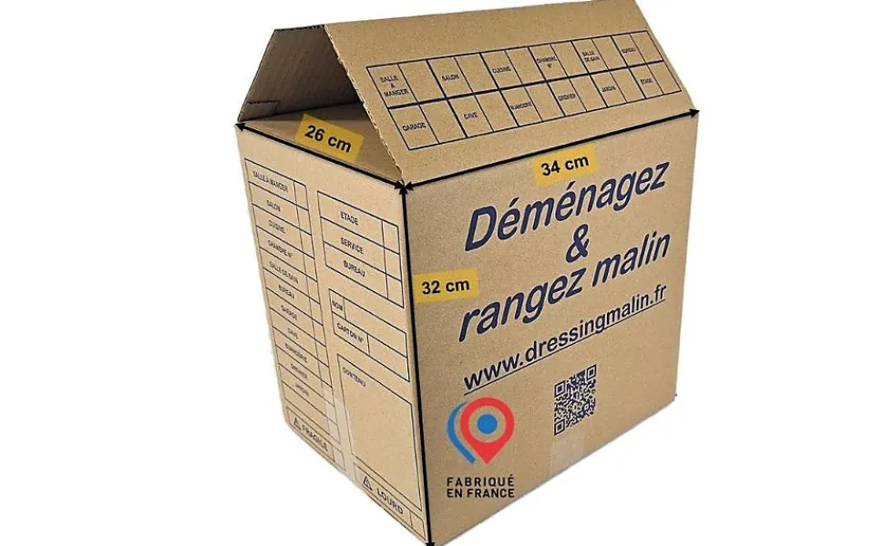 lot de 20 cartons livres 34x26x32 cm fabriques en france 1 rouleau adhesif 68m multi usage robustes amz