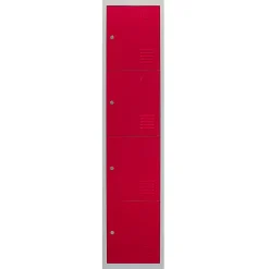 Lot de 4 Casiers de Rangement de 4 Portes en Acier Rouge