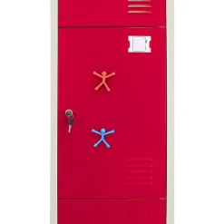 Lot de 3 Casiers de Rangement de 3 Portes en Acier Rouge