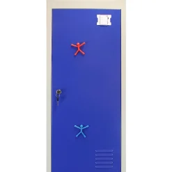 Lot de 3 Casiers de Rangement de 2 Portes en Acier Bleu