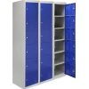 Lot de 3 Casiers de Rangement de 6 Portes en Acier Bleu