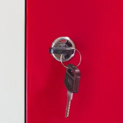 Lot de 3 Casiers de Rangement de 2 Portes en Acier Rouge