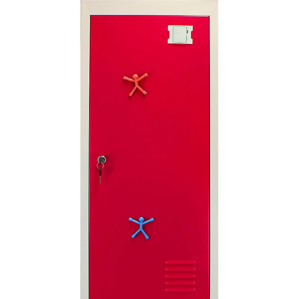 Lot de 3 Casiers de Rangement de 2 Portes en Acier Rouge