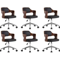 Lot de 6 chaise de bureau vidaxl en bois non pliable interieur H. 68 cm