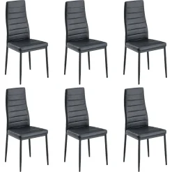 Lot de 6 chaise teeno interieur non empilable non pliable en fer H. 97 cm noir