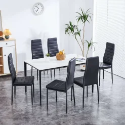 Lot de 6 chaise teeno interieur non empilable non pliable en fer H. 97 cm noir