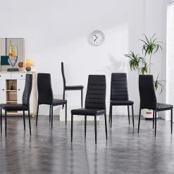 Lot de 6 chaise teeno interieur non empilable non pliable en fer H. 97 cm noir