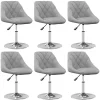 Lot de 6 chaise vidaxl interieur non pliable en plastique H. 62.5 cm gris