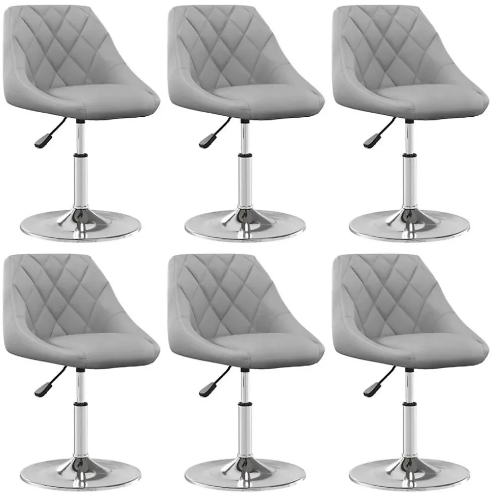 Lot de 6 chaise vidaxl interieur non pliable en plastique H. 62.5 cm gris