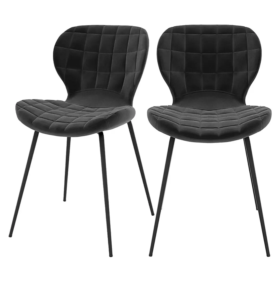 Lot de 2 chaises en velours noir - Mazzia