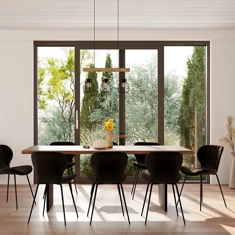 Lot de 2 chaises en velours noir - Mazzia