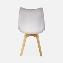 Lot de 4 chaises scandinaves. pieds bois de hêtre. chaises 1 place. blancs