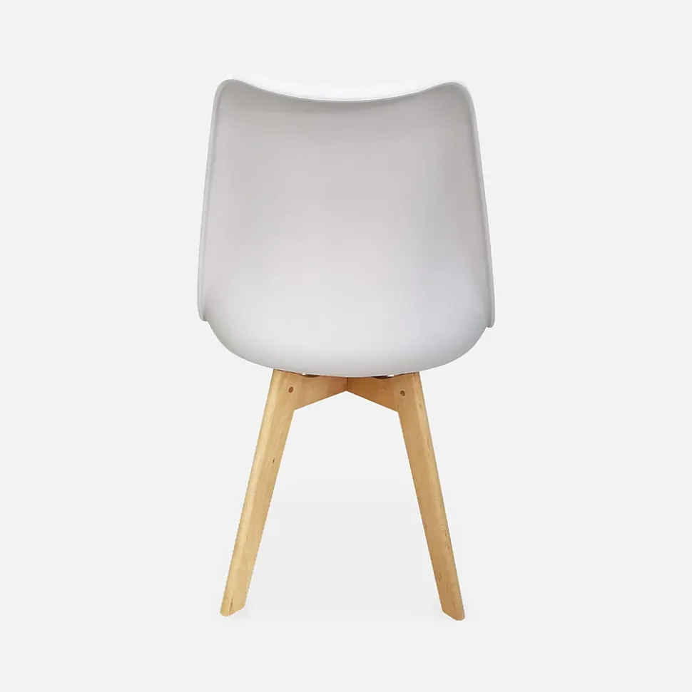 Lot de 4 chaises scandinaves. pieds bois de hêtre. chaises 1 place. blancs