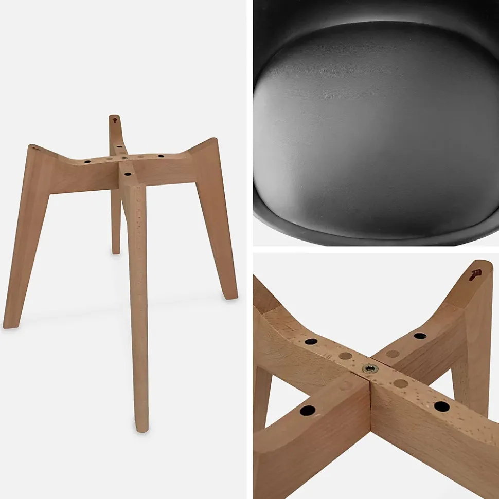 Lot de 4 chaises scandinaves. pieds bois de hêtre. chaise 1 place. noirs