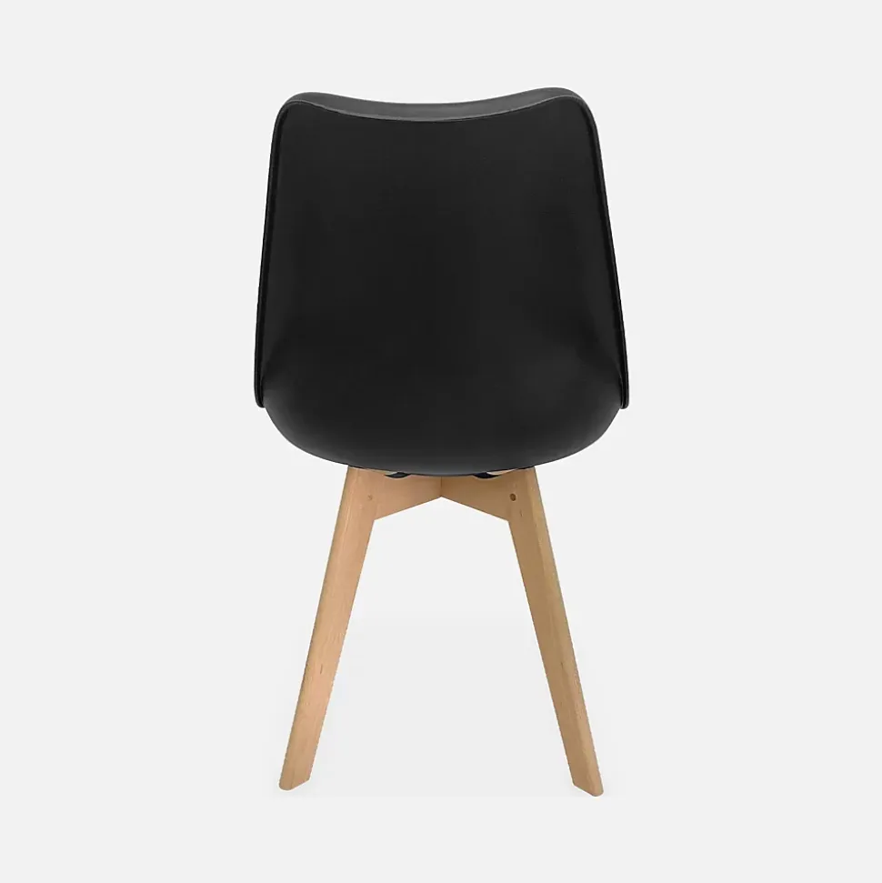 Lot de 6 chaises scandinaves. pieds bois de hêtre. chaises 1 place. noirs