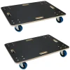 Lot de 2 chariots de transport ECD Germany à roulettes 60x80 cm roues en caoutchouc pivotantes