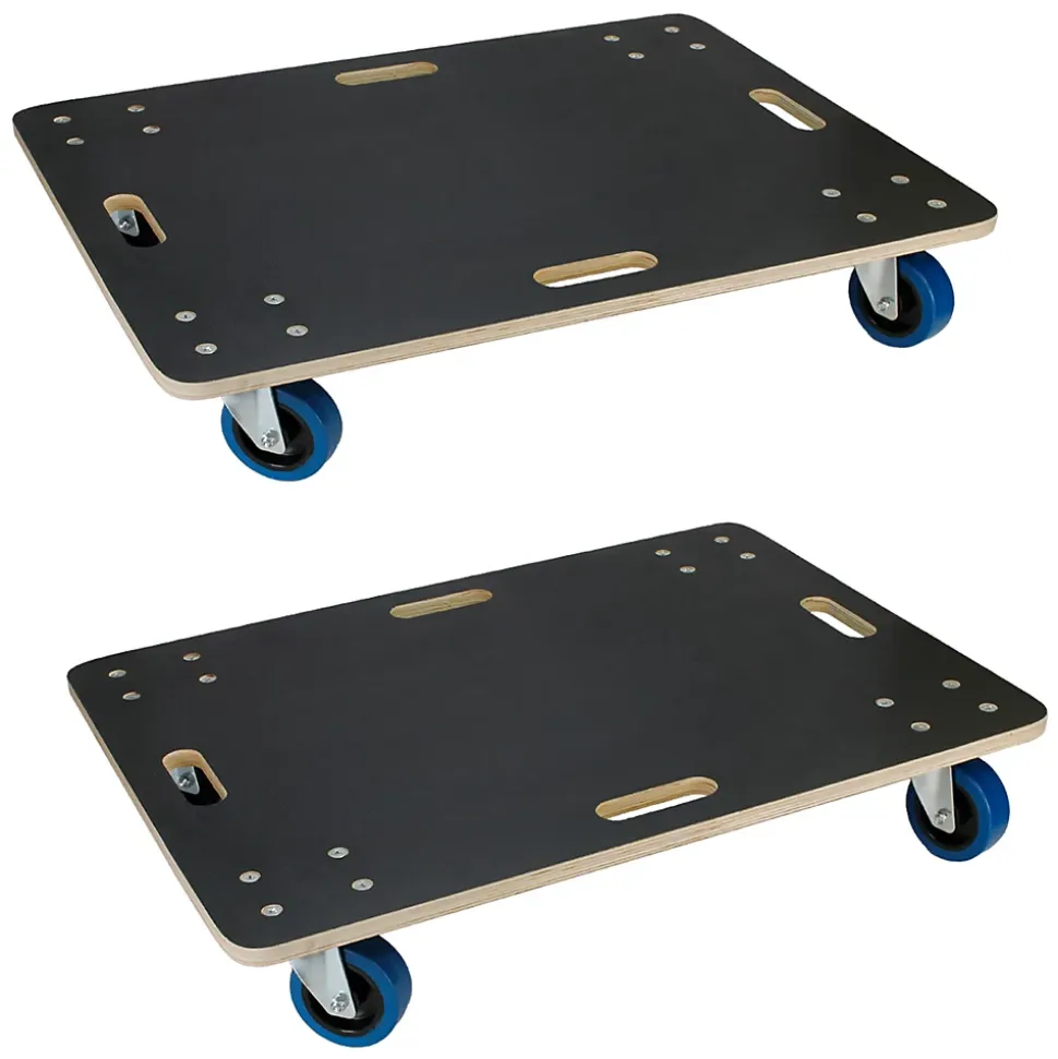 Lot de 2 chariots de transport ECD Germany à roulettes 60x80 cm roues en caoutchouc pivotantes