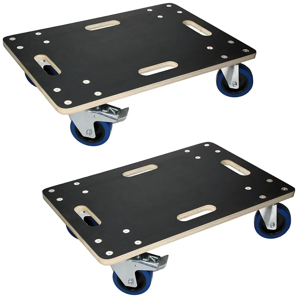 Lot de 2 chariots de transport ECD Germany à roulettes avec 2 à frein 40x60 cm roues pivotantes