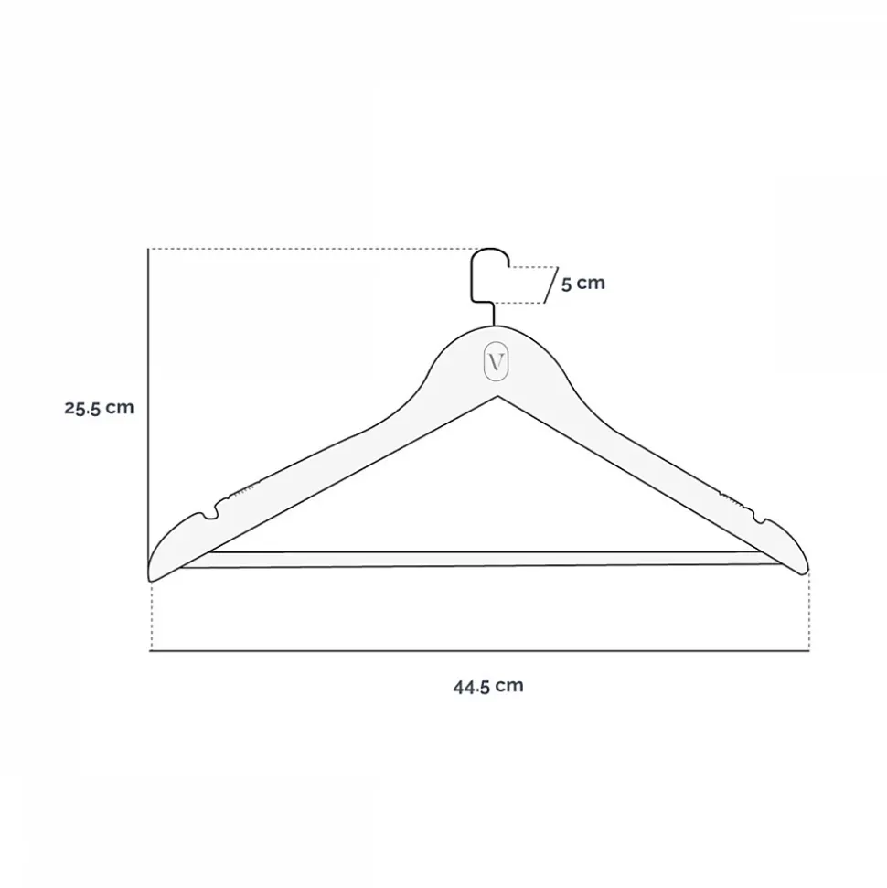 Lot de 40 cintres 44.5 cm pour vêtements adulte premium + avec crochet pivotant à 360 degrés - Bois clair - Vivezen