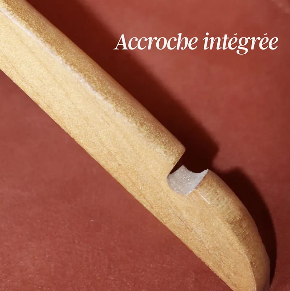 Lot de 20 cintres 28.5 cm pour vêtements bébé avec crochet pivotant à 360 degrés - Bois clair - Vivezen