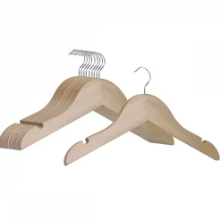 Lot de 20 cintres 28.5 cm pour vêtements bébé avec crochet pivotant à 360 degrés - Bois clair - Vivezen
