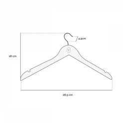 Lot de 20 cintres 28.5 cm pour vêtements bébé avec crochet pivotant à 360 degrés - Bois clair - Vivezen