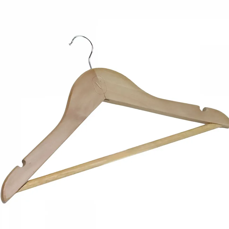 Lot de 40 cintres 32.5 cm pour vêtements enfant avec crochet pivotant à 360 degrés - Bois clair - Vivezen