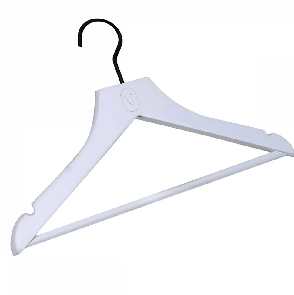 Lot de 10 cintres 32 cm pour vêtements enfant premium avec crochet pivotant à 360 degrés - Blanc - Vivezen