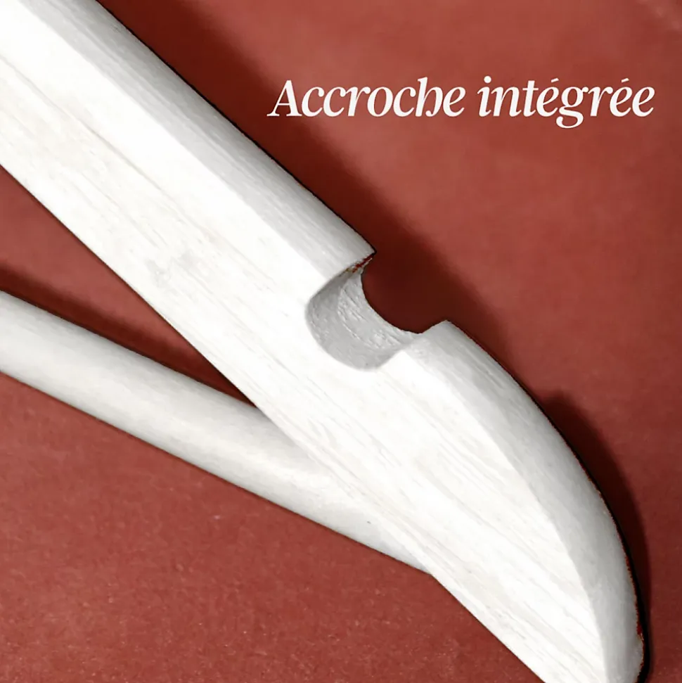 Lot de 10 cintres 32 cm pour vêtements enfant premium avec crochet pivotant à 360 degrés - Blanc - Vivezen