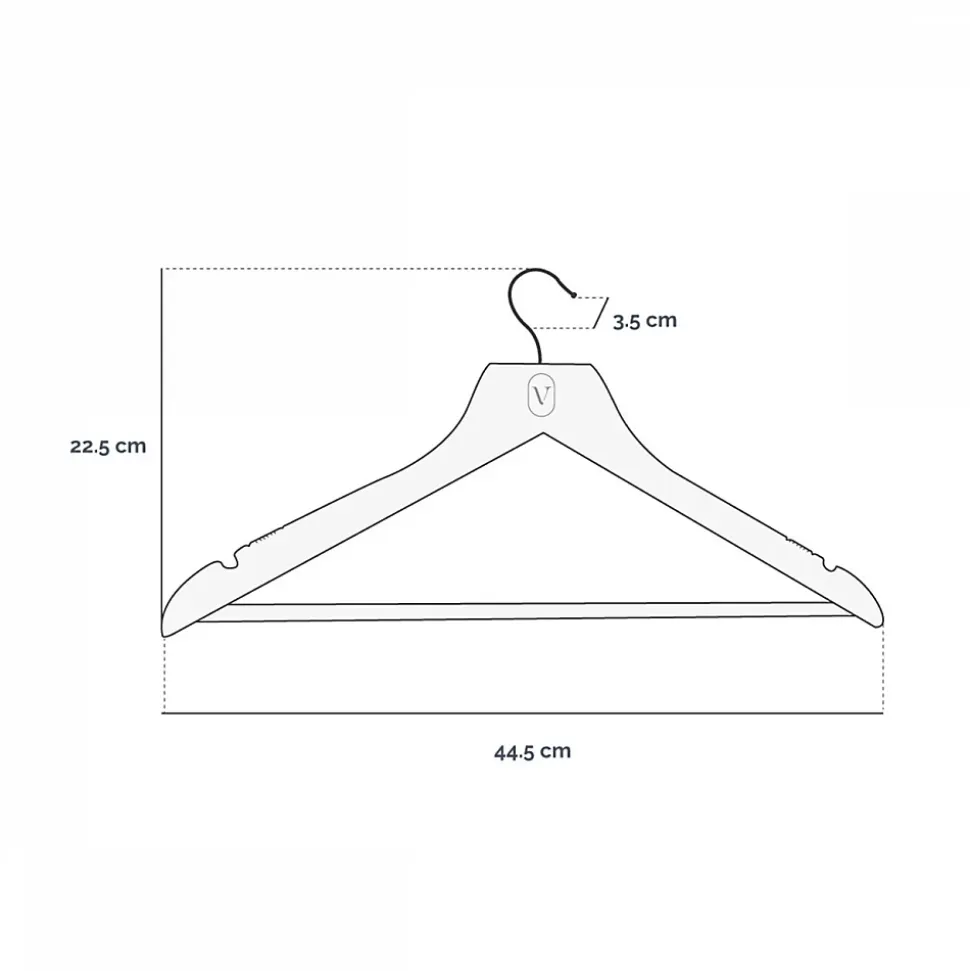 Lot de 40 cintres 44.5 cm pour vêtements adulte premium avec crochet pivotant à 360 degrés - Bois foncé - Vivezen