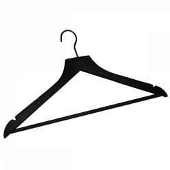 Lot de 40 cintres 44.5 cm pour vêtements adulte premium avec crochet pivotant à 360 degrés - Noir - Vivezen