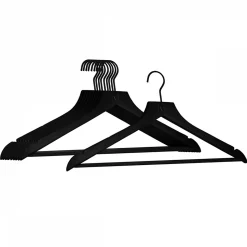 Lot de 40 cintres 44.5 cm pour vêtements adulte premium avec crochet pivotant à 360 degrés - Noir - Vivezen