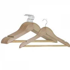 Lot de 20 cintres 32.5 cm pour vêtements enfant avec crochet pivotant à 360 degrés - Bois clair - Vivezen