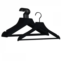 Lot de 40 cintres 32 cm pour vêtements enfant premium avec crochet pivotant à 360 degrés - Noir - Vivezen