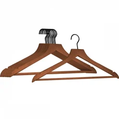 Lot de 20 cintres 44.5 cm pour vêtements adulte premium avec crochet pivotant à 360 degrés - Bois foncé - Vivezen