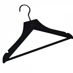 Lot de 10 cintres 32 cm pour vêtements enfant premium avec crochet pivotant à 360 degrés - Noir - Vivezen