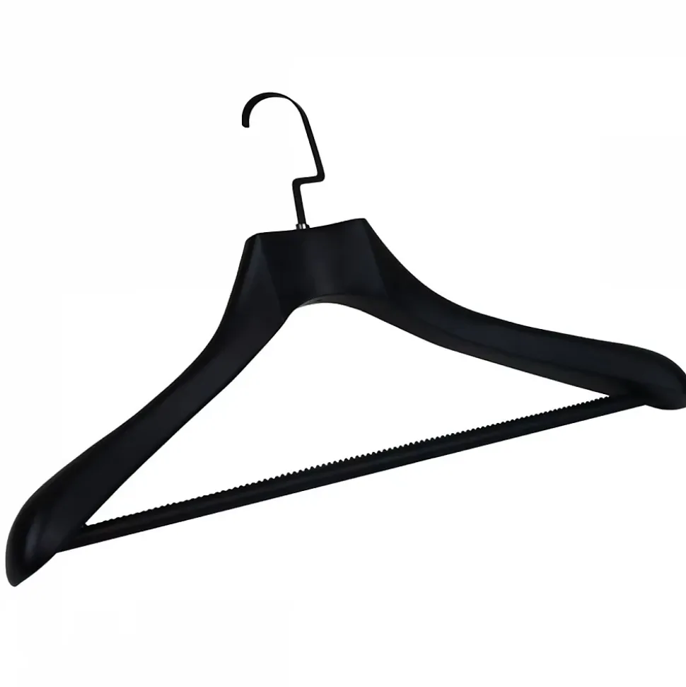 Lot de 4 cintres 44.5 cm pour manteau adulte premium avec crochet pivotant à 360 degrés - Noir - Vivezen