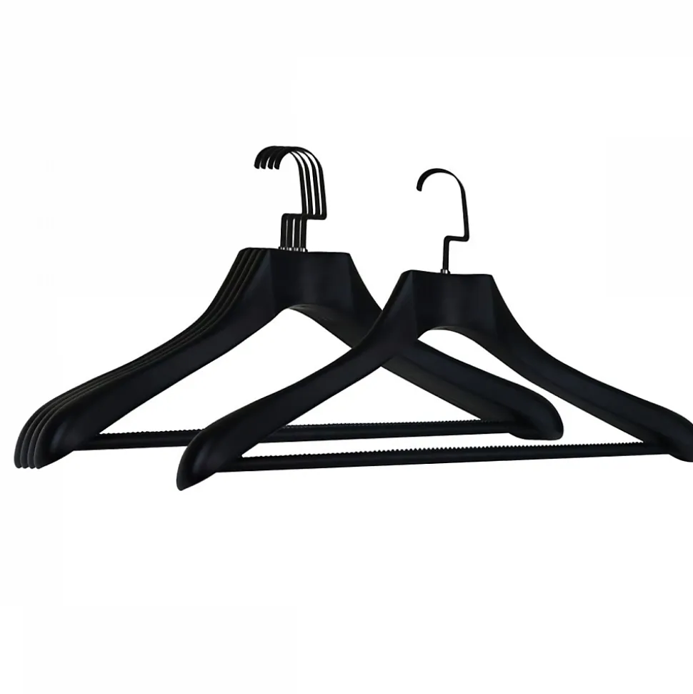 Lot de 4 cintres 44.5 cm pour manteau adulte premium avec crochet pivotant à 360 degrés - Noir - Vivezen
