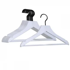 Lot de 20 cintres 32 cm pour vêtements enfant premium avec crochet pivotant à 360 degrés - Blanc - Vivezen