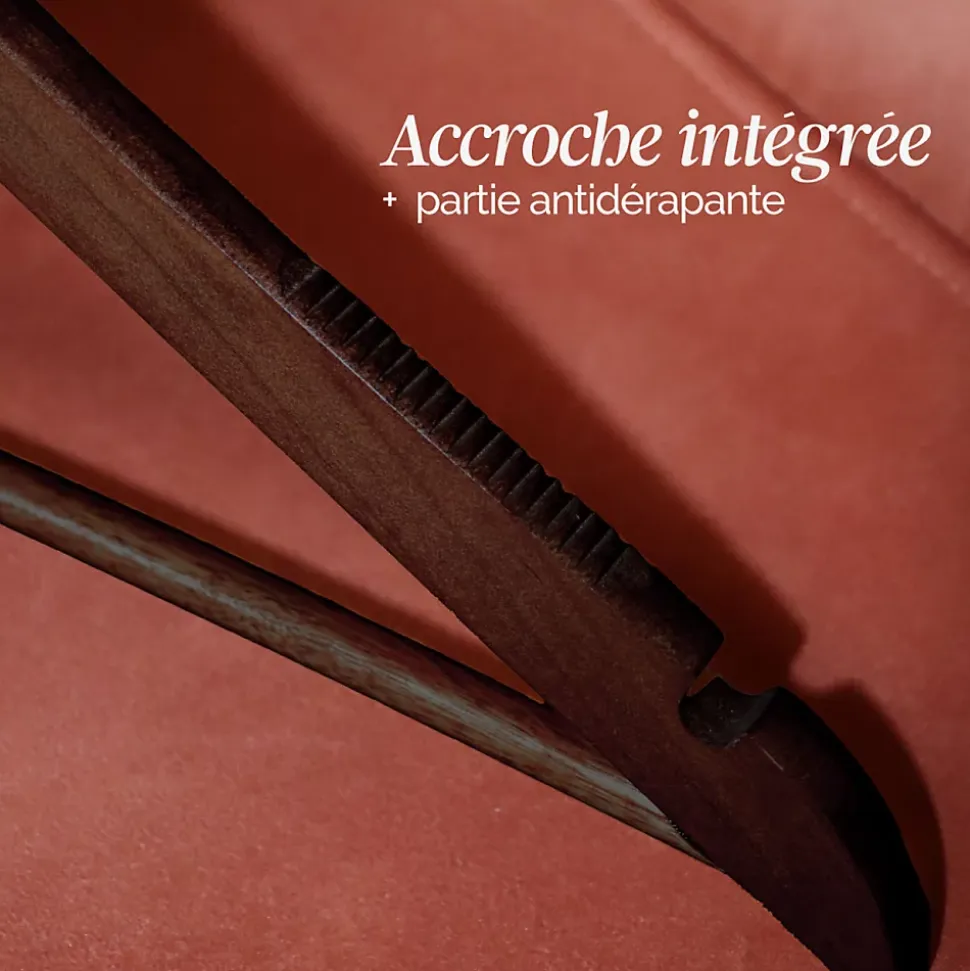 Lot de 10 cintres 44.5 cm pour vêtements adulte premium + avec crochet pivotant à 360 degrés - Bois foncé - Vivezen