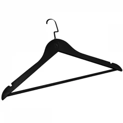 Lot de 20 cintres 44.5 cm pour vêtements adulte premium + avec crochet pivotant à 360 degrés - Noir - Vivezen