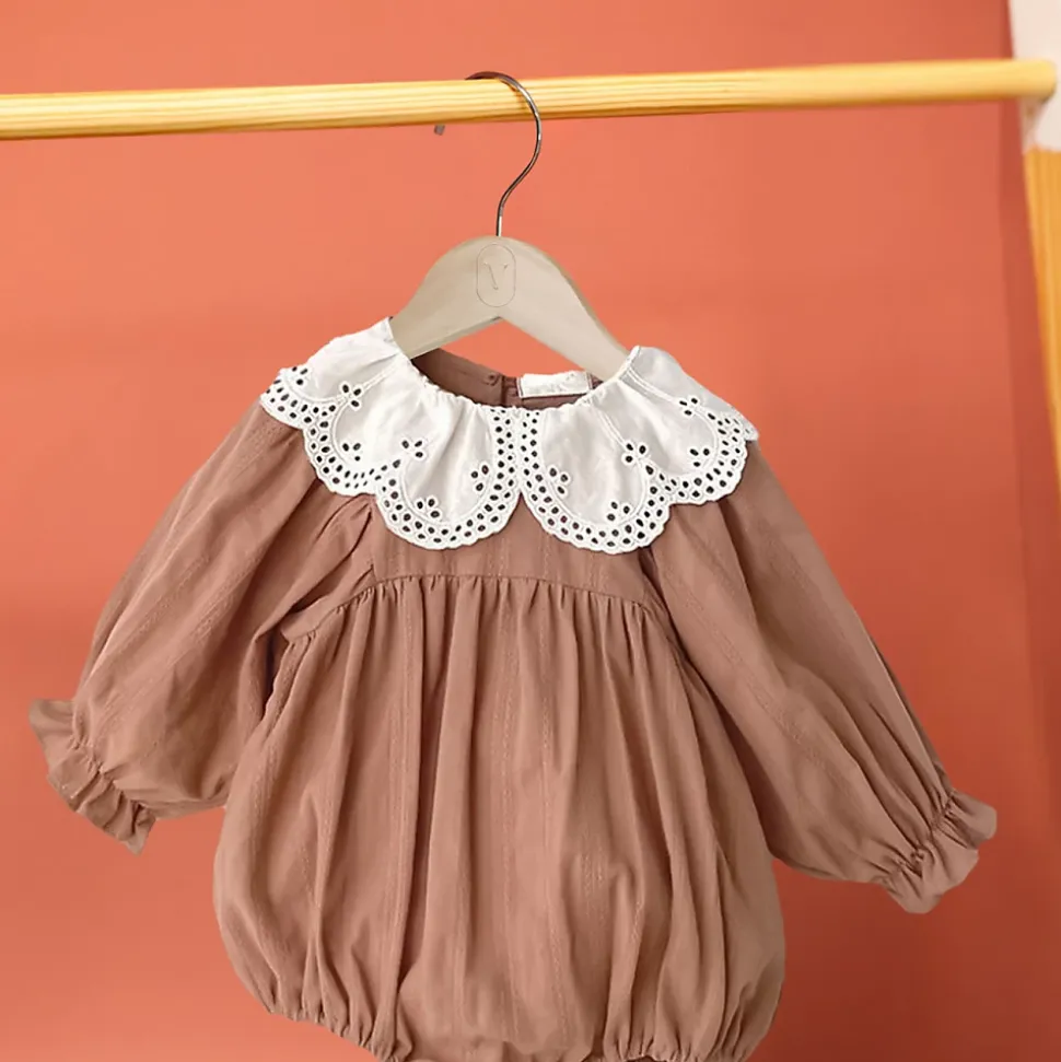 Lot de 10 cintres 28.5 cm pour vêtements bébé avec crochet pivotant à 360 degrés - Bois clair - Vivezen